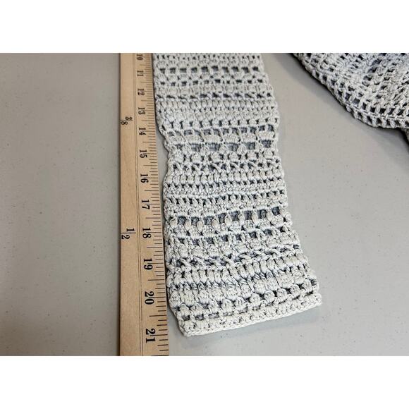 Theory Amena Arabis Tint Chunky Open Knit Crochet Pullover Sweater Womens Medium - Picture 12 of 13